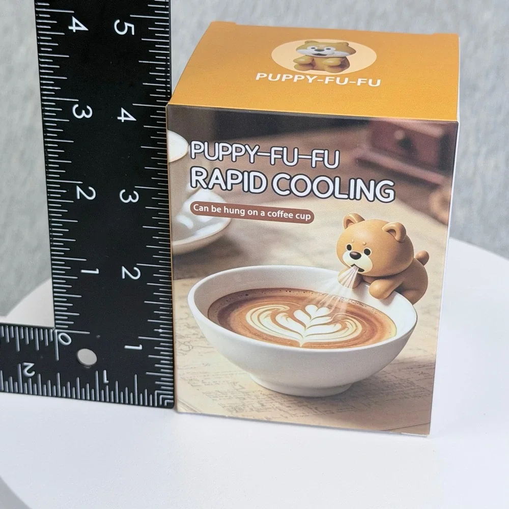 Puppy-Fu-Fu Rapid Cooling Fan Shiba Inu Dog Coffee Cup Bowl Clip-On USB Recharge